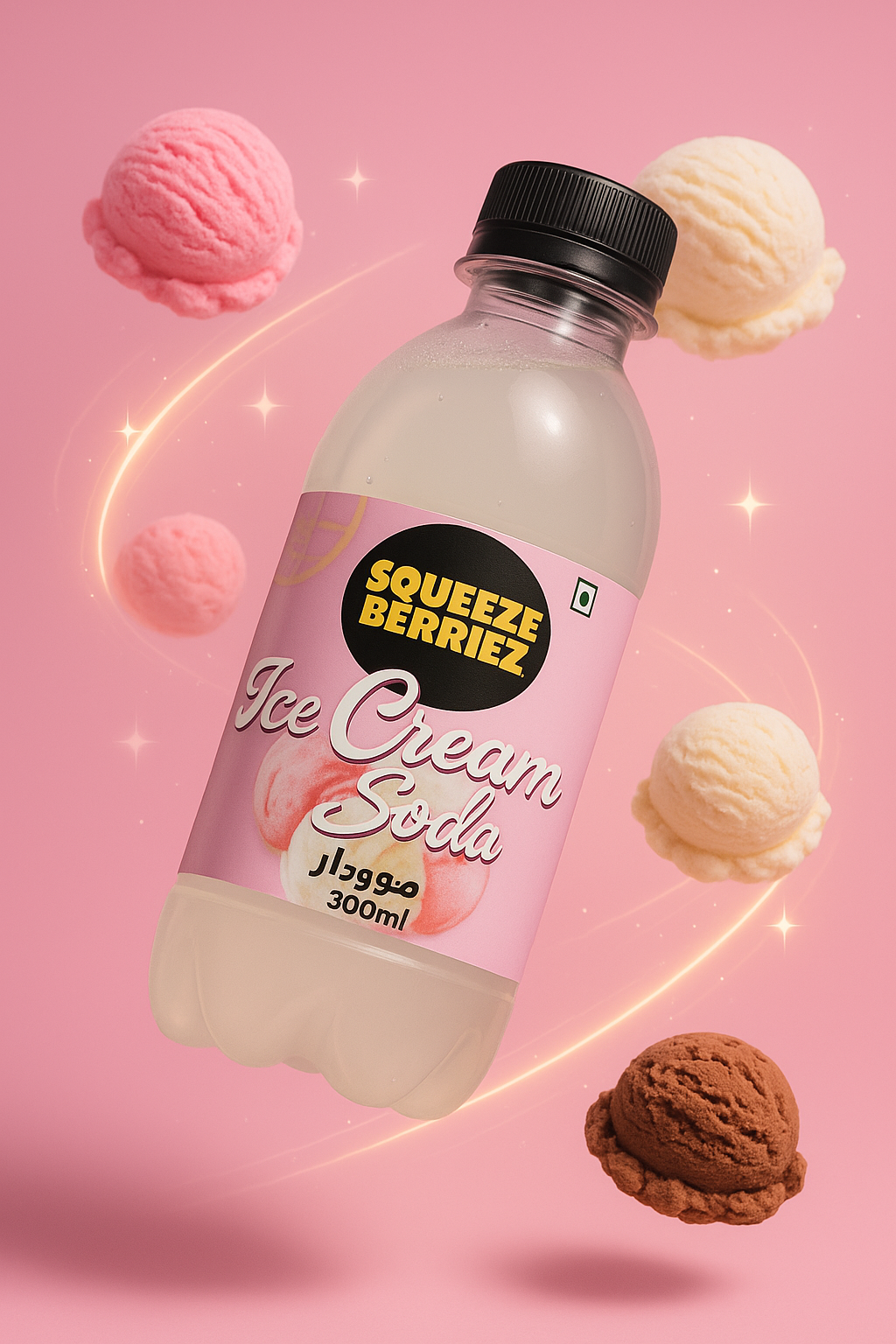 Squeeze Berriez Ice Cream Soda - Refreshing Beverage